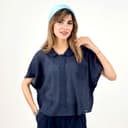 شومیز 2 ردیف دکمه ریز تسل گلس ریتزی کد61636
