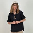 شومیز دکمه چوبی کد 61605